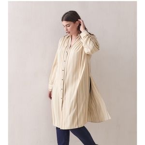 Additionelle Striped Button Down Tunic Top